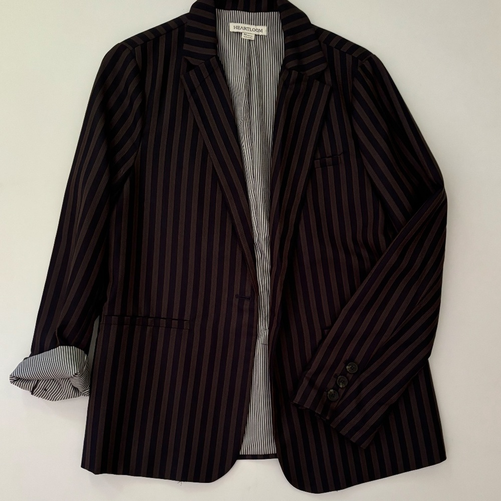 Fun Striped Blazer With Complementing Interior Li… - image 2